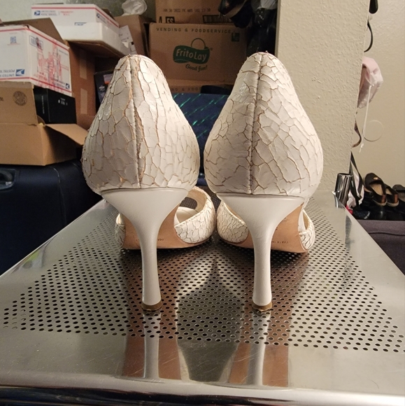 Dior Shoe White Snakeskin Peep Toe C D Initial - Picture 3 of 16